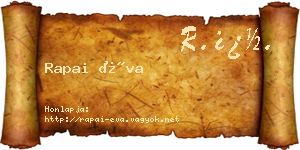 Rapai Éva névjegykártya